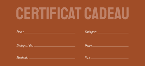 Carte-cadeau (seulement en salon)